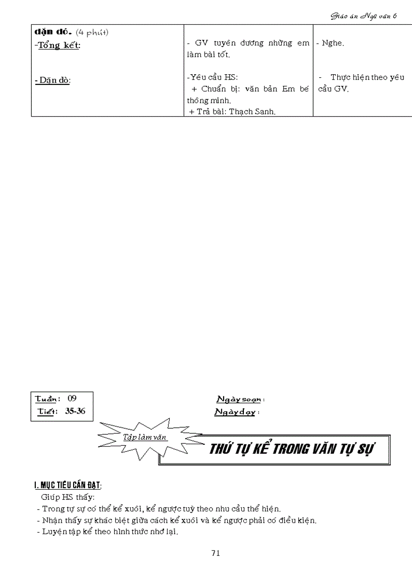 image for page Giáo án ngữ văn 6 kỳ i 3 cột