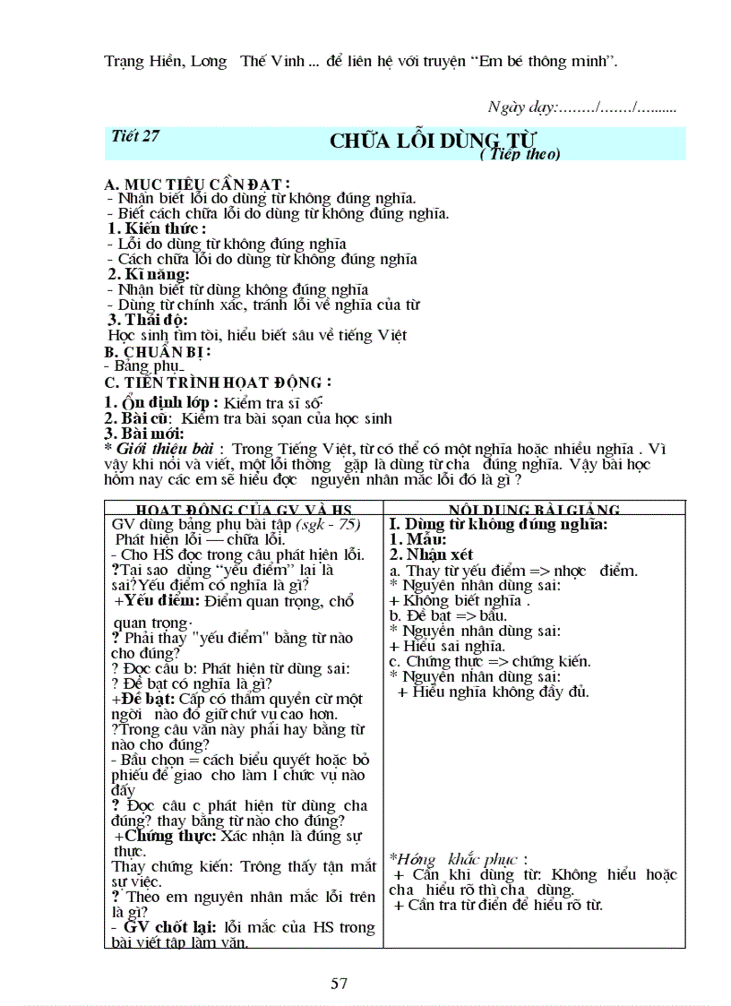 image for page Giáo án Ngữ văn 6 kỳ I X