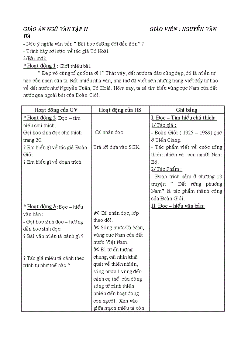 image for page Giáo án Ngữ Văn 6 tập II Cực Hay Mời Xem