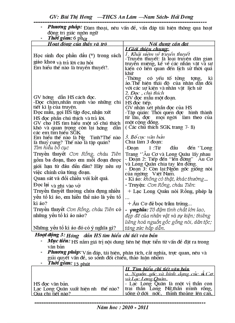 image for page Giáo án ngữ văn 6 theo chuẩn kiến thức mới 2010 2011