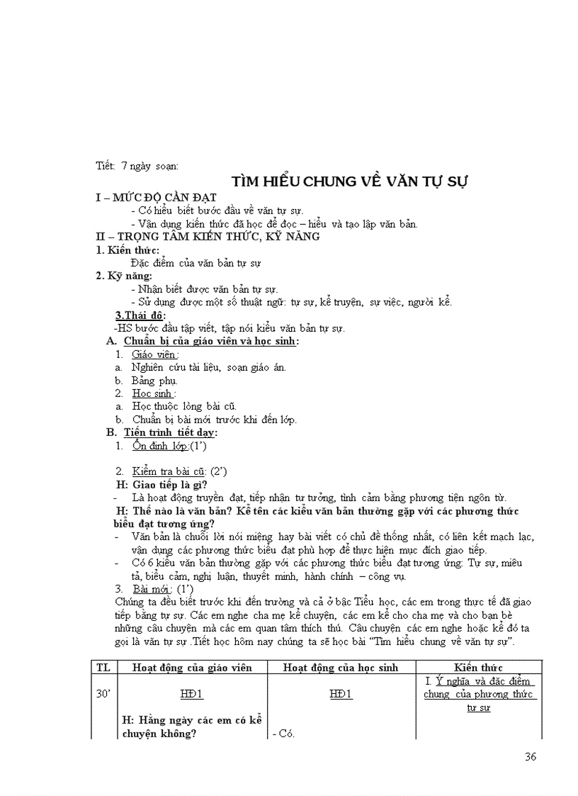 image for page Giáo án ngữ văn 6 theo chuẩn KTKN 2011 2012