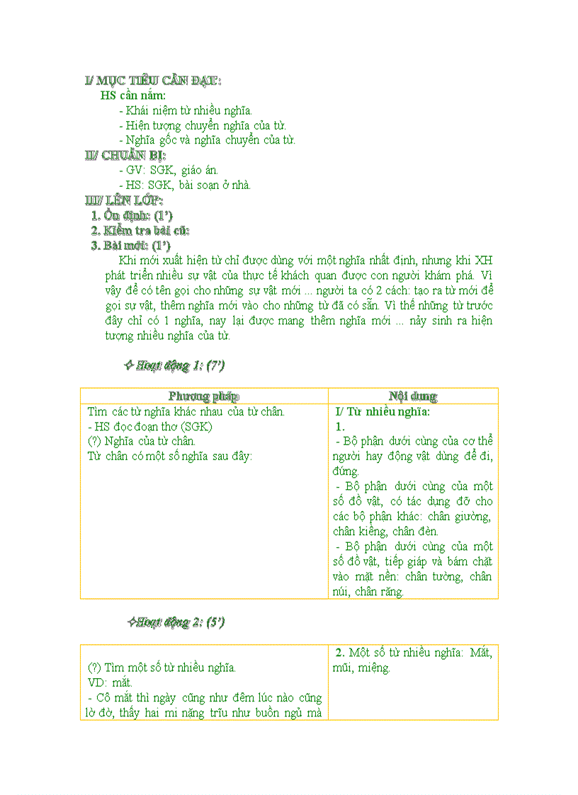image for page Giáo án Ngữ Văn 6 Từ tiết 1 đến 20