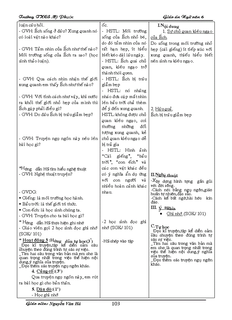 image for page Giáo án ngữ văn 6 tuần 1 10