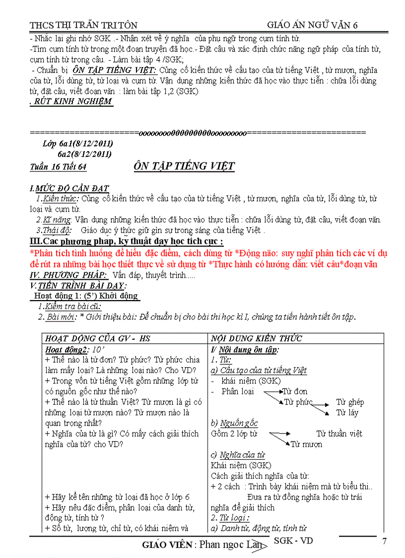 image for page Giáo án ngữ văn 6 tuần 16 tích hợp đủ nhé