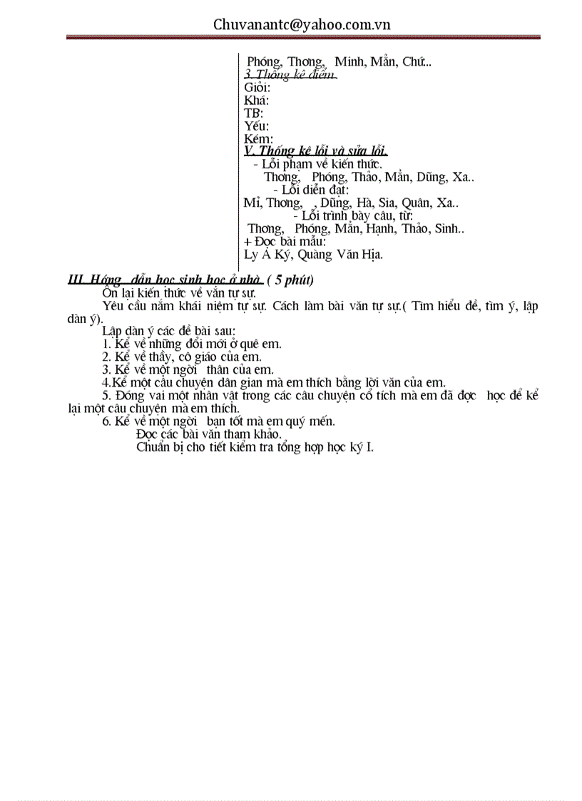 image for page Giáo án ngữ văn 6 Tuần 16