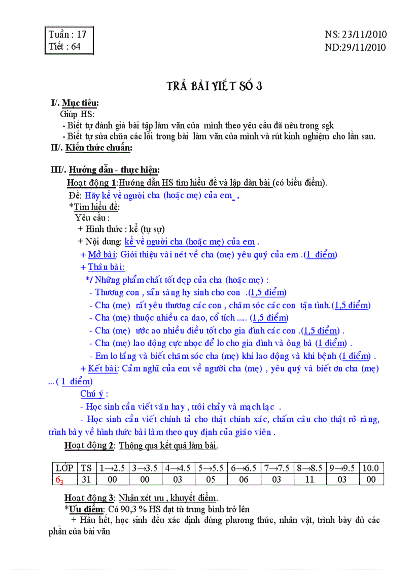 image for page Giáo án ngữ văn 6 tuần 17