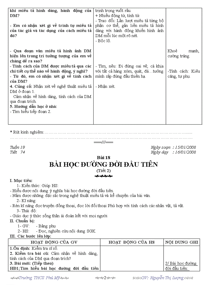 image for page Giáo án Ngữ văn 6 tuần 19 đến tuần 23