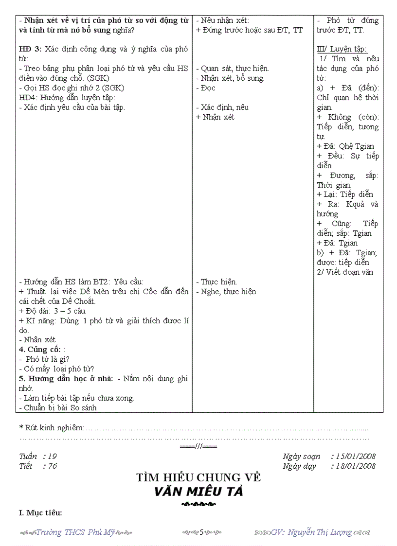 image for page Giáo án Ngữ văn 6 tuần 19 đến tuần 23