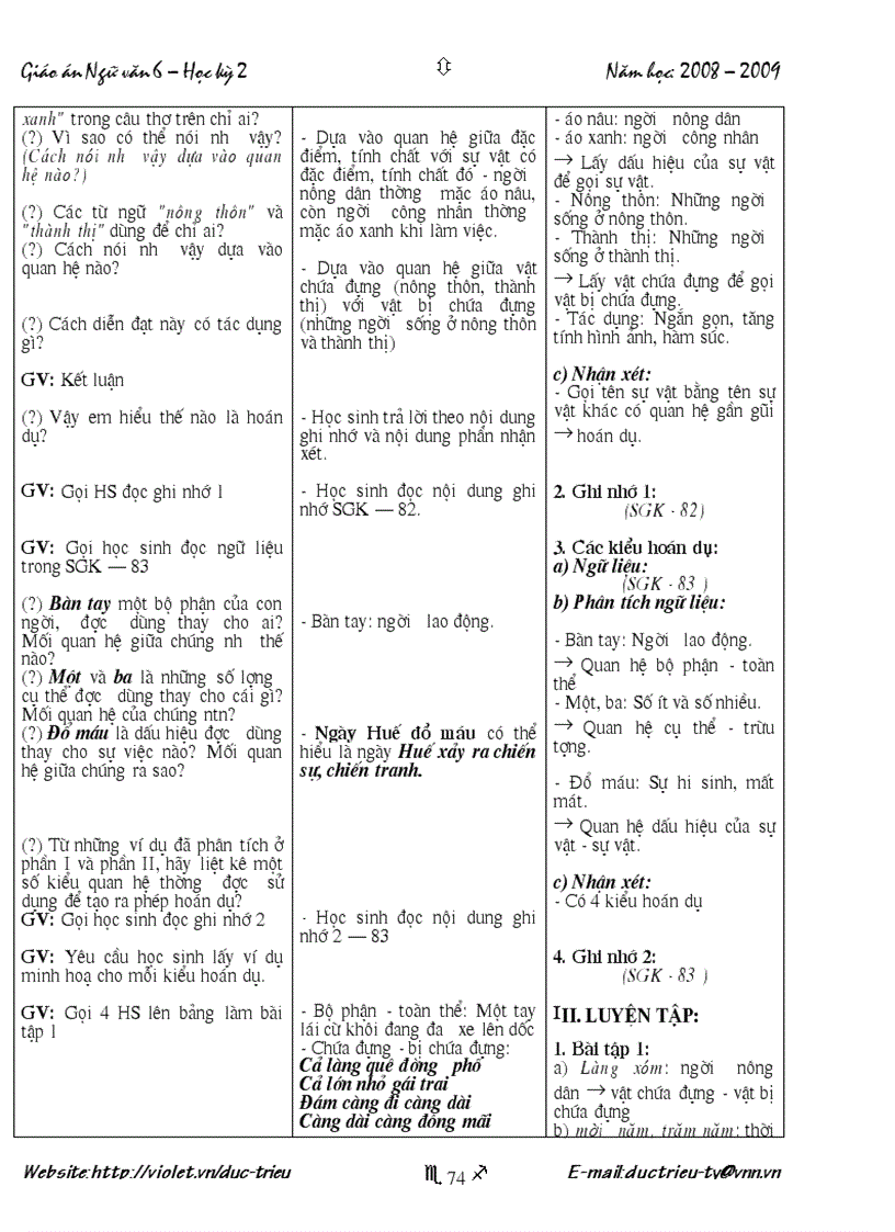 image for page Giao an Ngu van 6 HK 2 3 cot Quyển 1