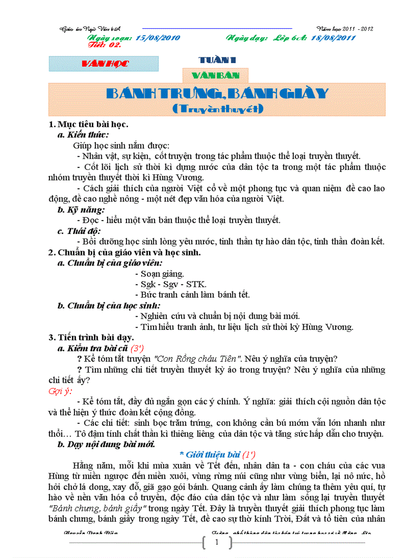 image for page Giáo án ngữ văn 6 t02 2011 2012