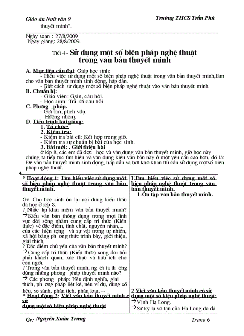 image for page Giáo án ngữ Văn 9 kì I