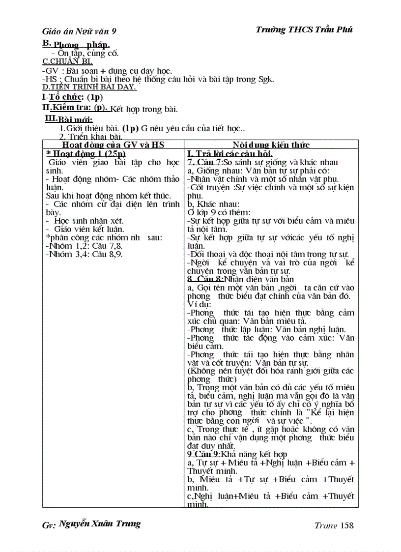 image for page Giáo án ngữ Văn 9 kì I