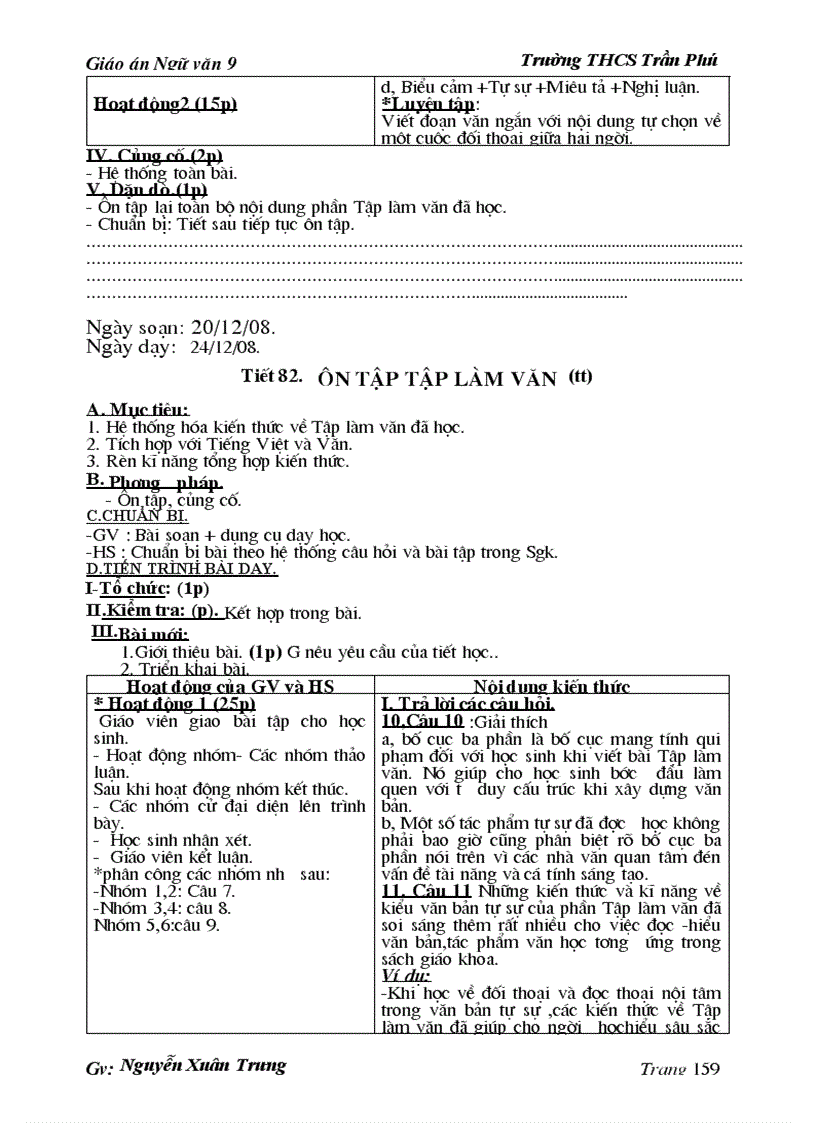 image for page Giáo án ngữ Văn 9 kì I