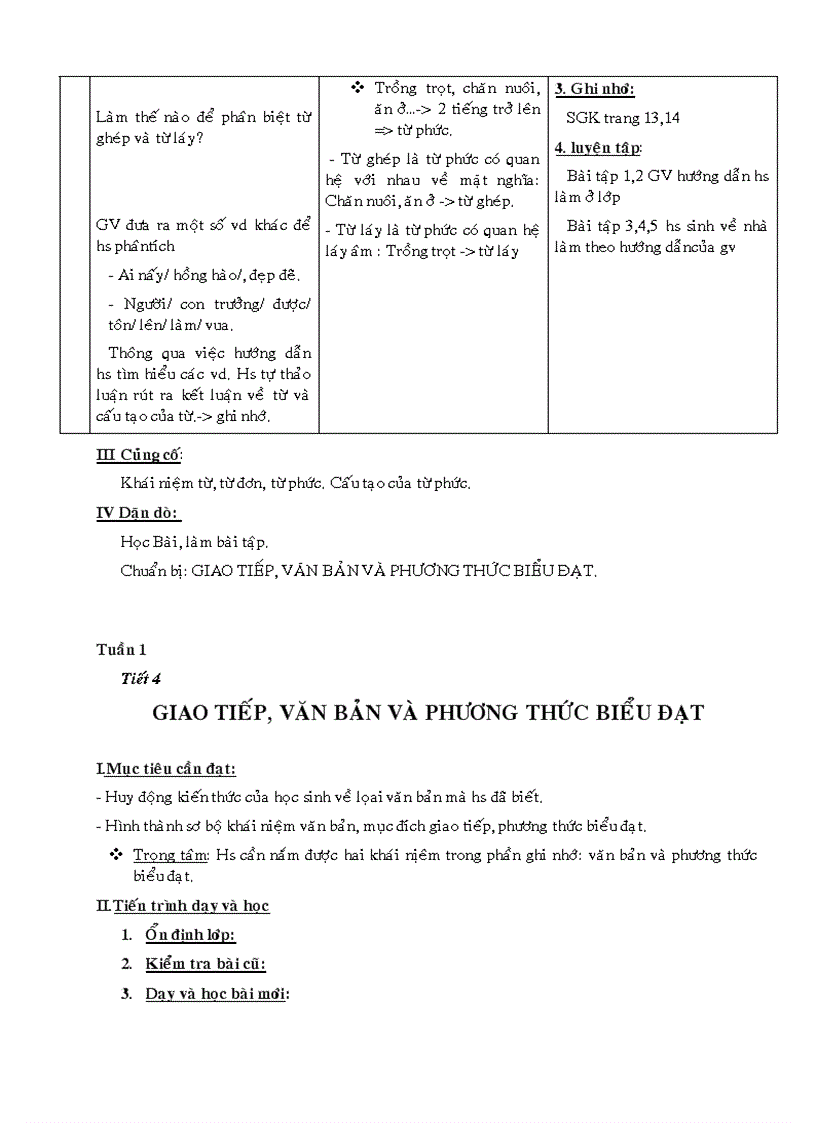 image for page Giáo án ngữ văn cả năm 3 cột