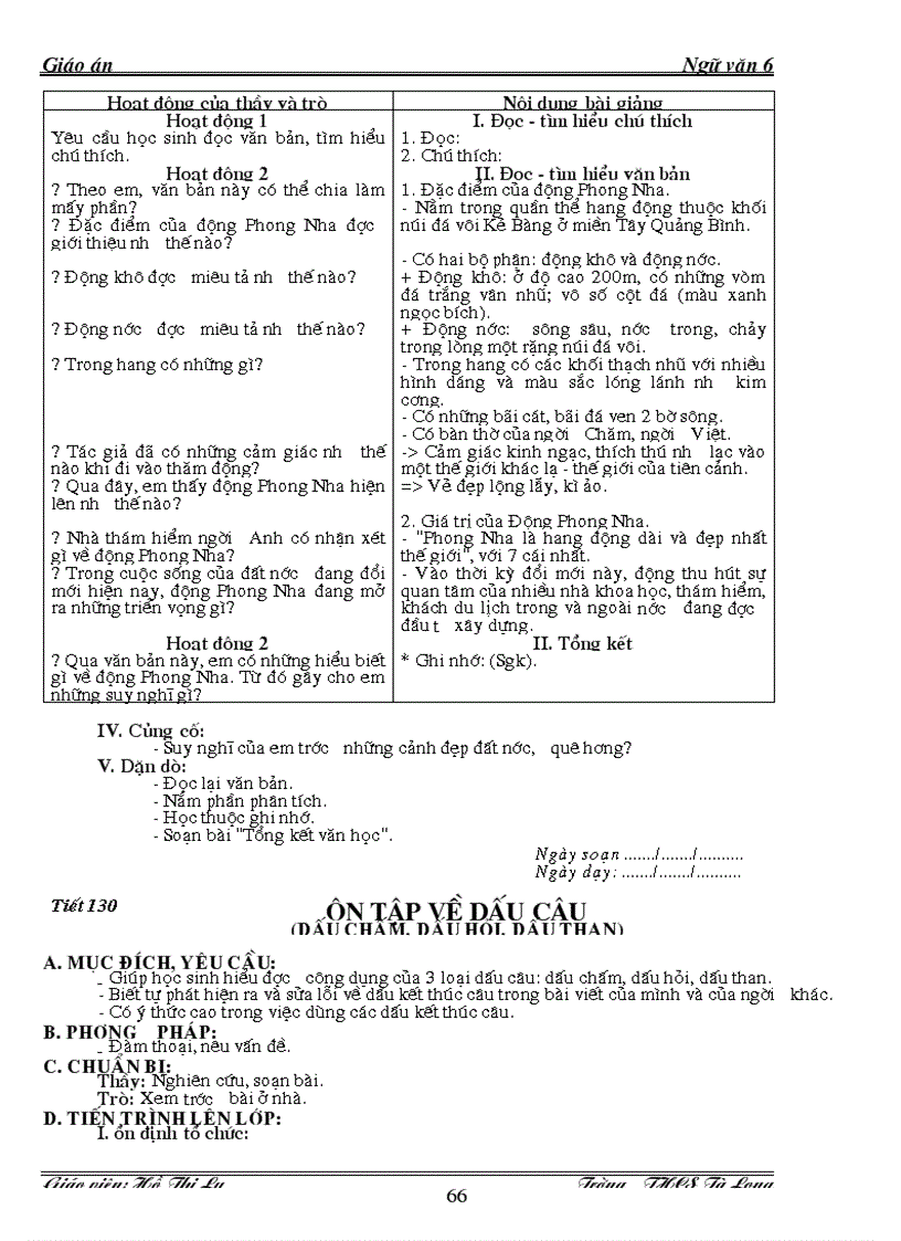 image for page Giáo án ngữ văn lớp 6 kỳ ii