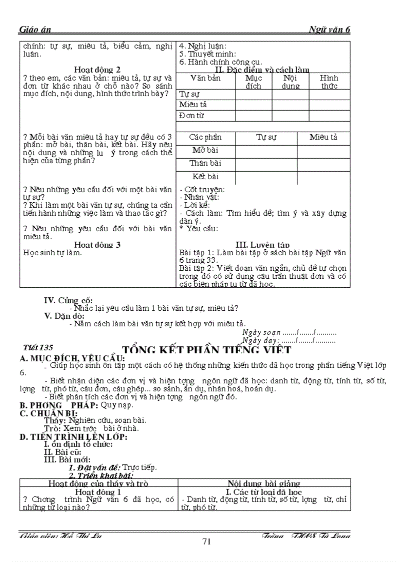 image for page Giáo án ngữ văn lớp 6 kỳ ii