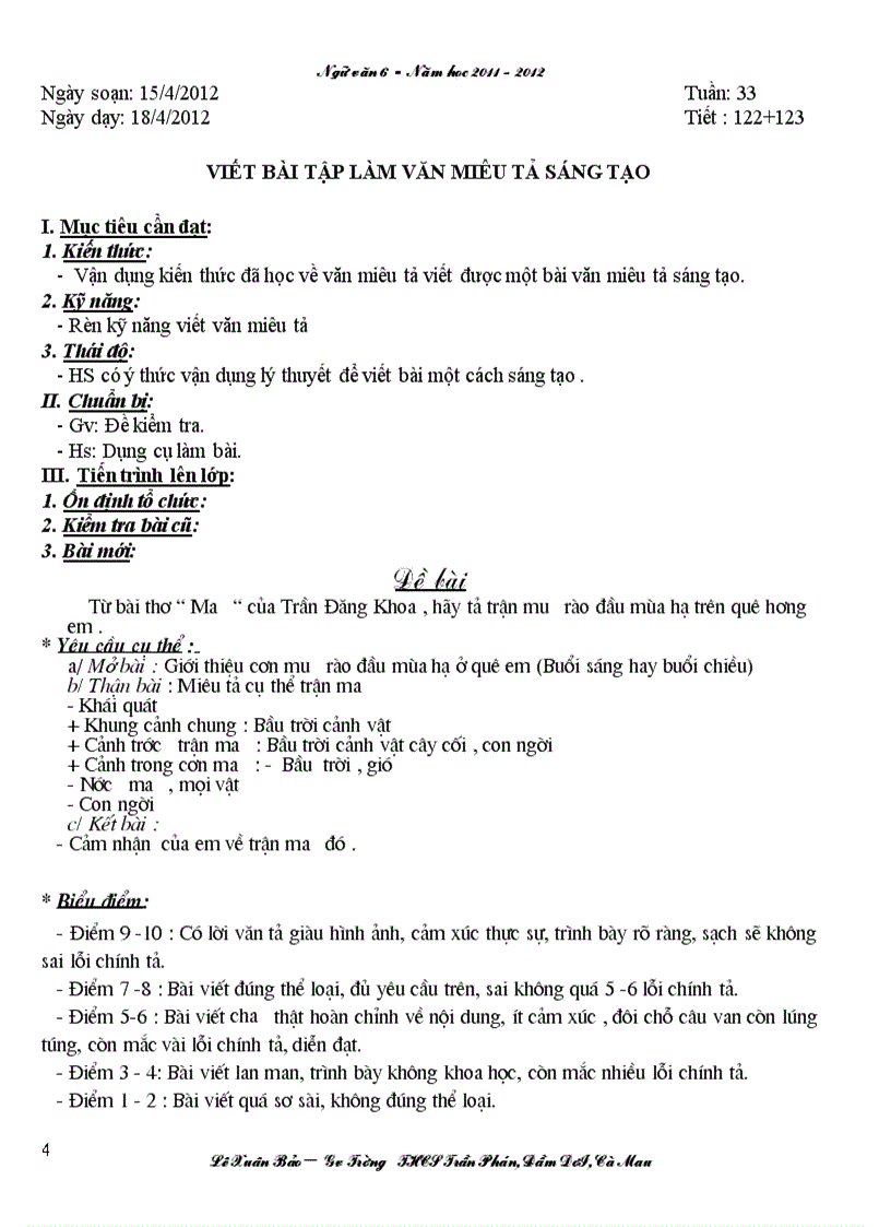 image for page Giáo án NV6 tuần 33