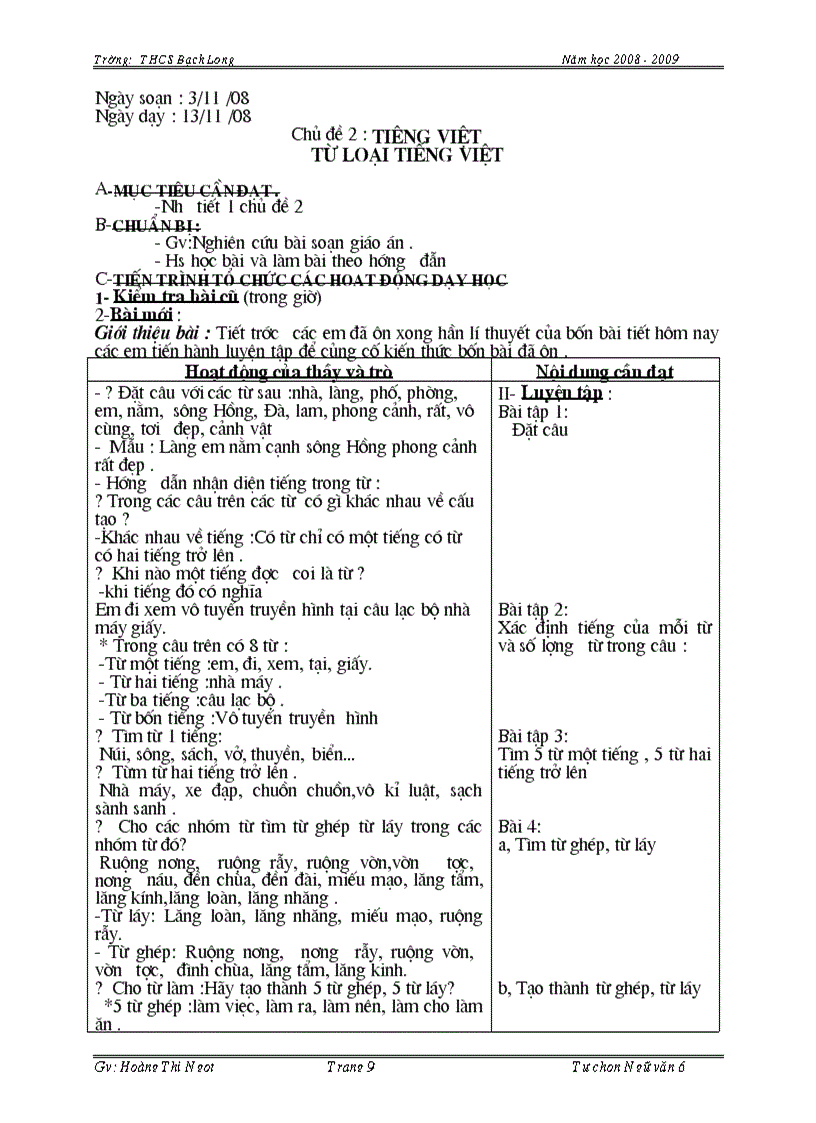 image for page Giáo án tự chọn 3 cột