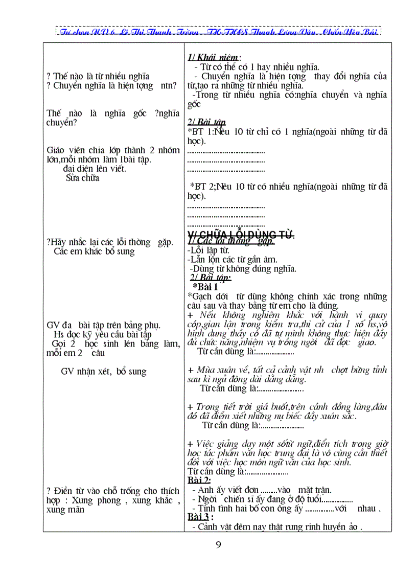 image for page Giáo án Tự chọn NV 6 cả năm bám sát