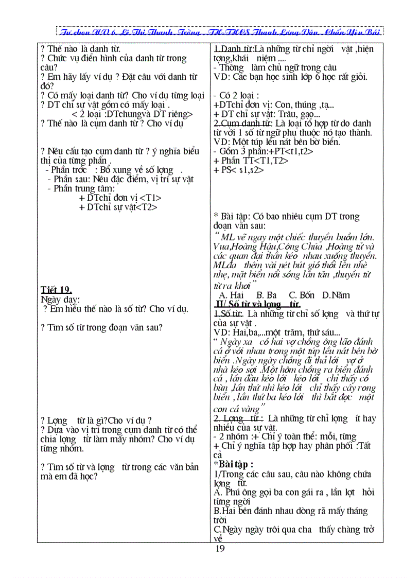image for page Giáo án Tự chọn NV 6 cả năm bám sát