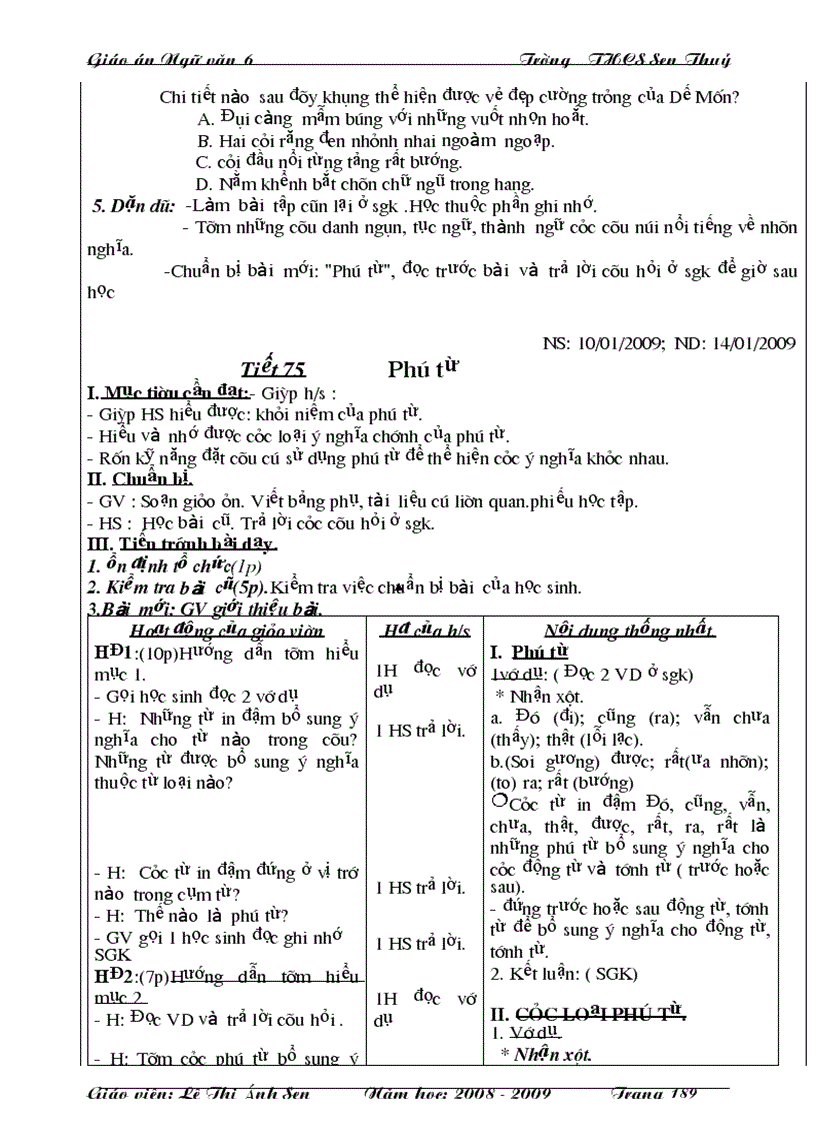 image for page Giáo án văn 6 3 cột