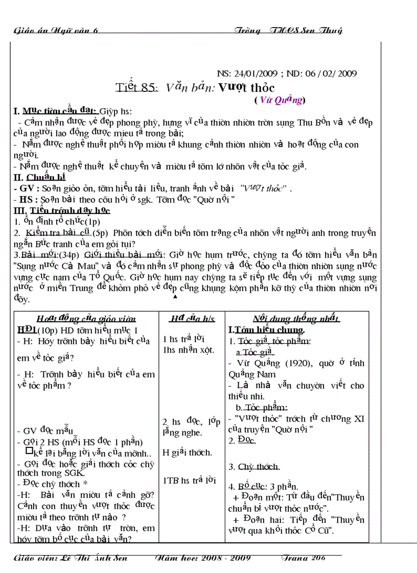 image for page Giáo án văn 6 3 cột