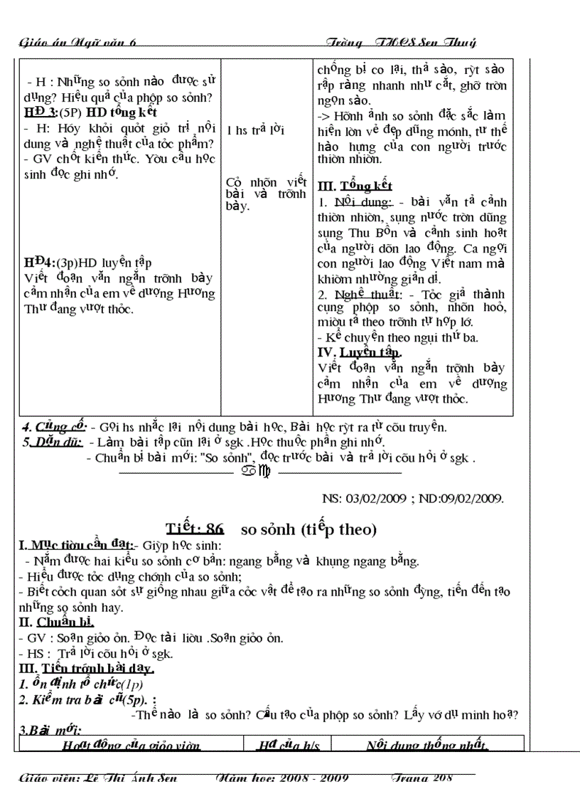 image for page Giáo án văn 6 3 cột