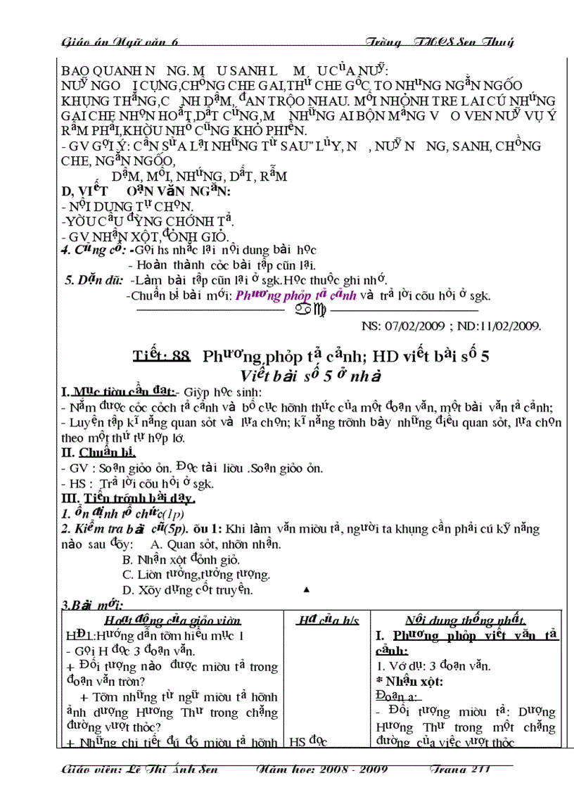 image for page Giáo án văn 6 3 cột