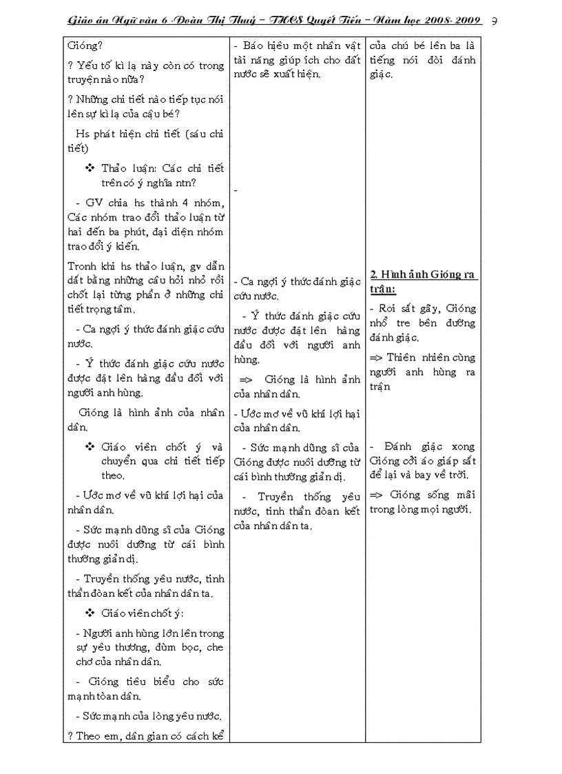 image for page Giáo án văn 6 cả năm 3 cột