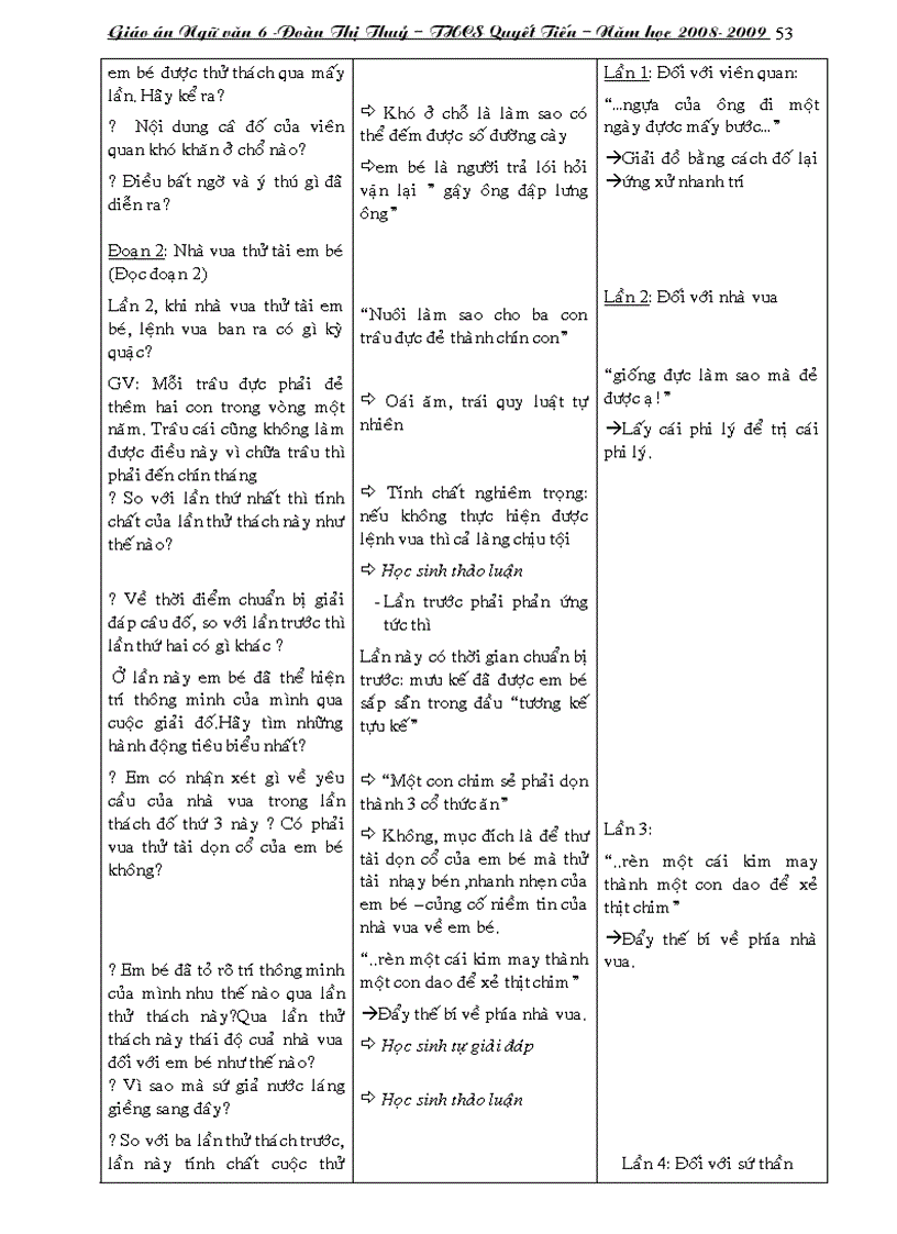 image for page Giáo án văn 6 cả năm 3 cột