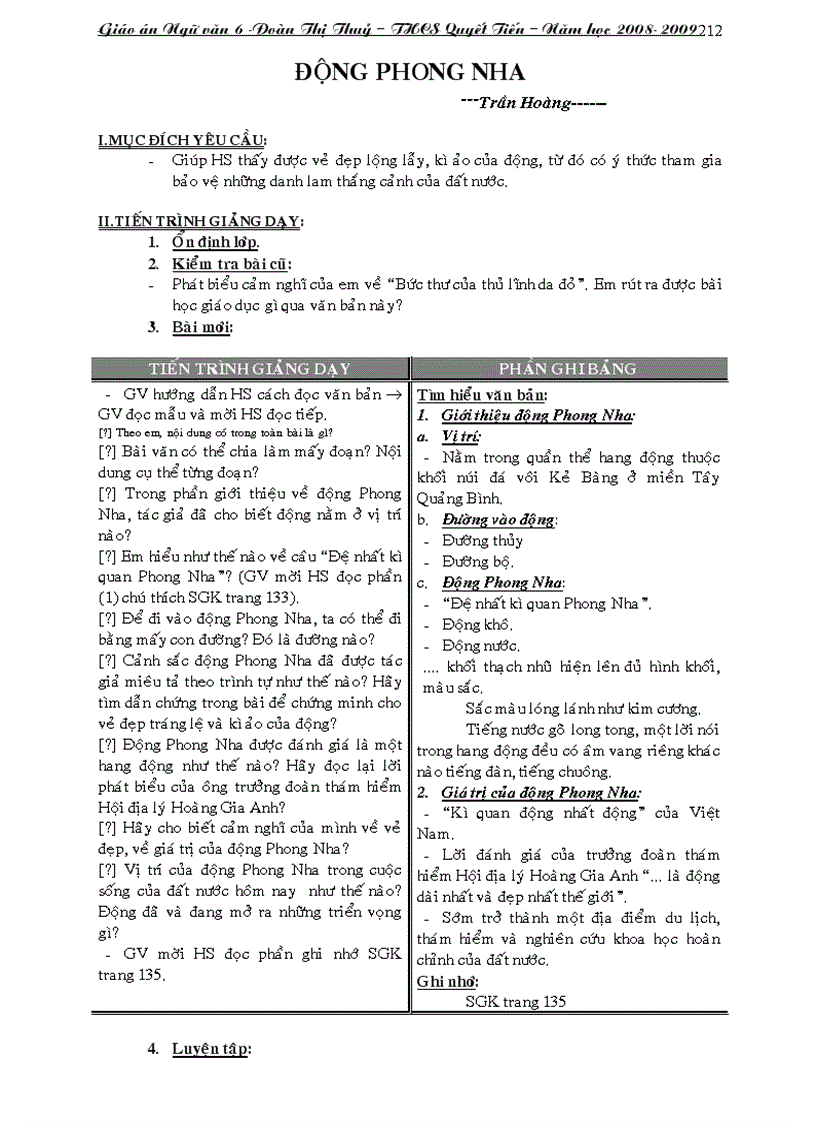 image for page Giáo án văn 6 cả năm 3 cột