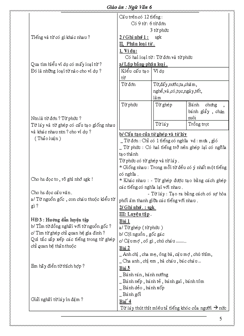 image for page Giao an Van 6 Chuan KT