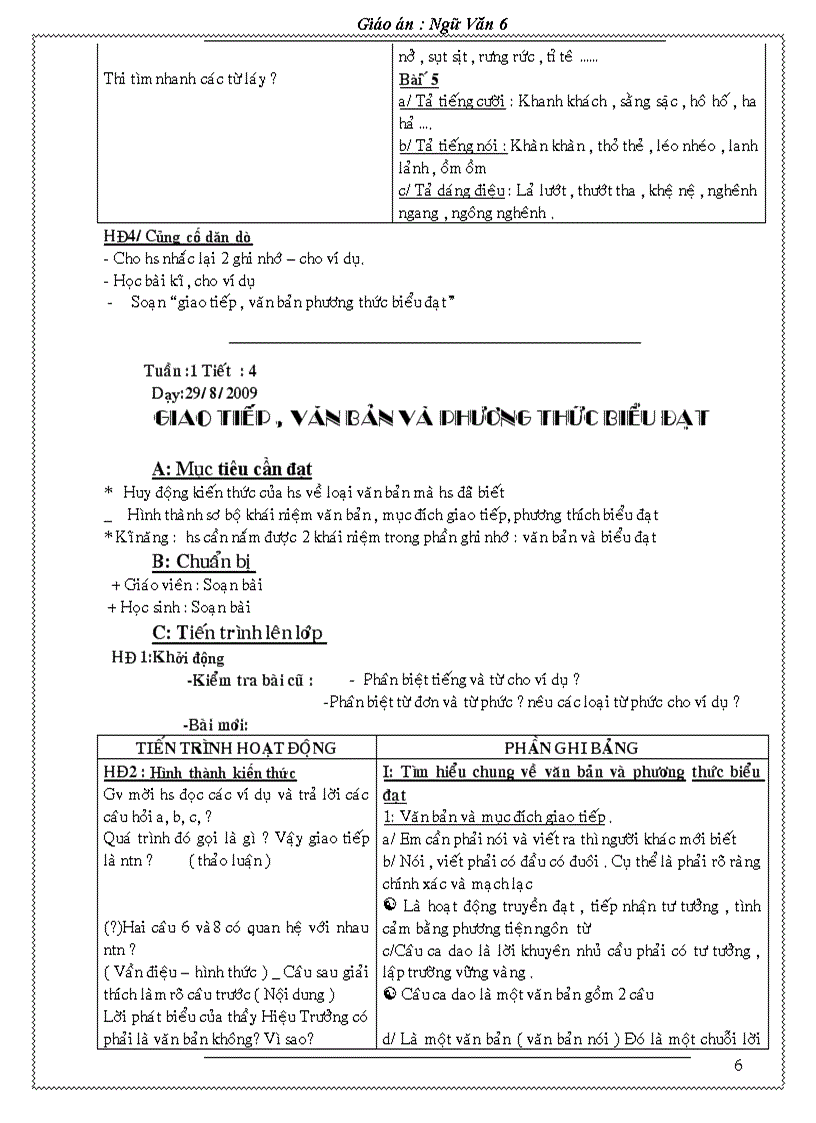 image for page Giao an Van 6 Chuan KT