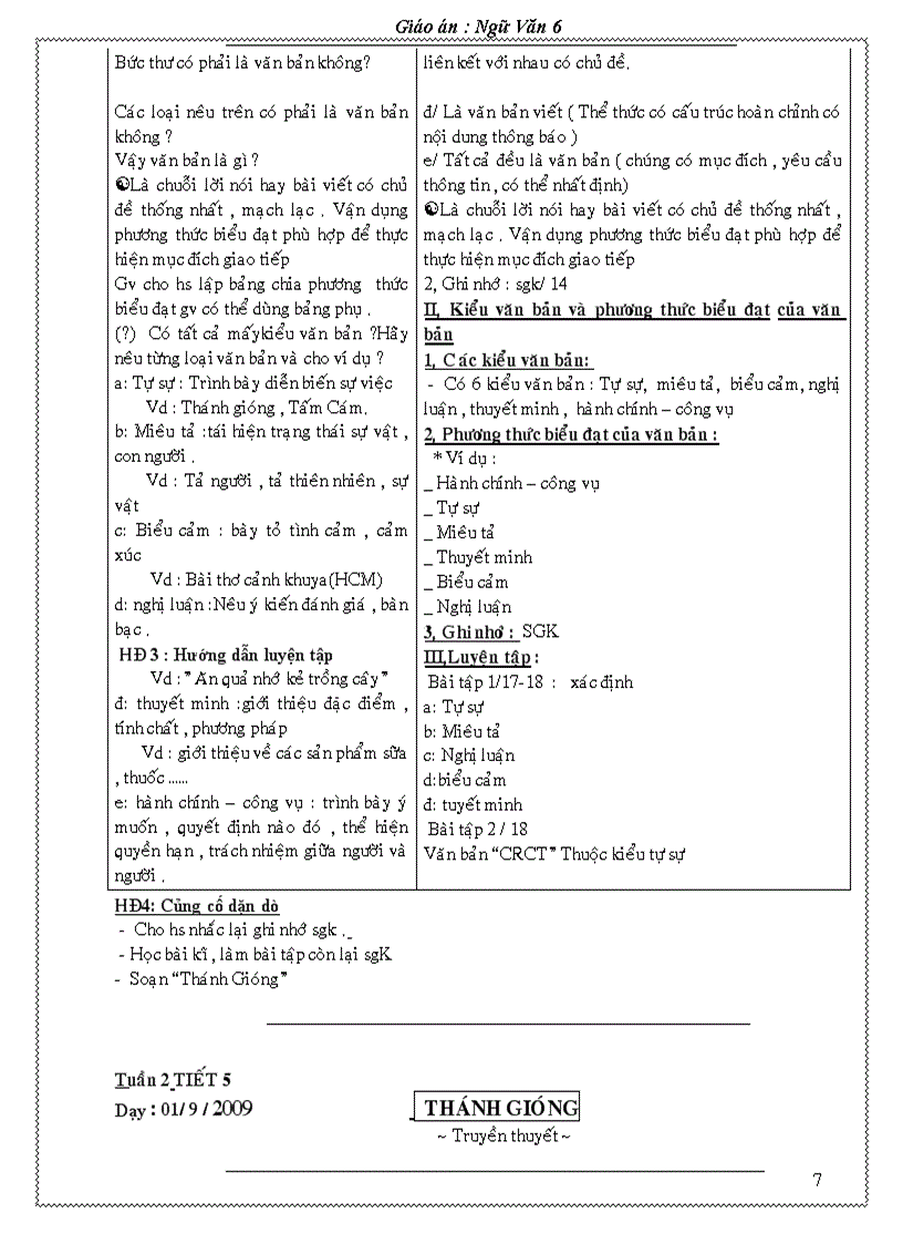 image for page Giao an Van 6 Chuan KT