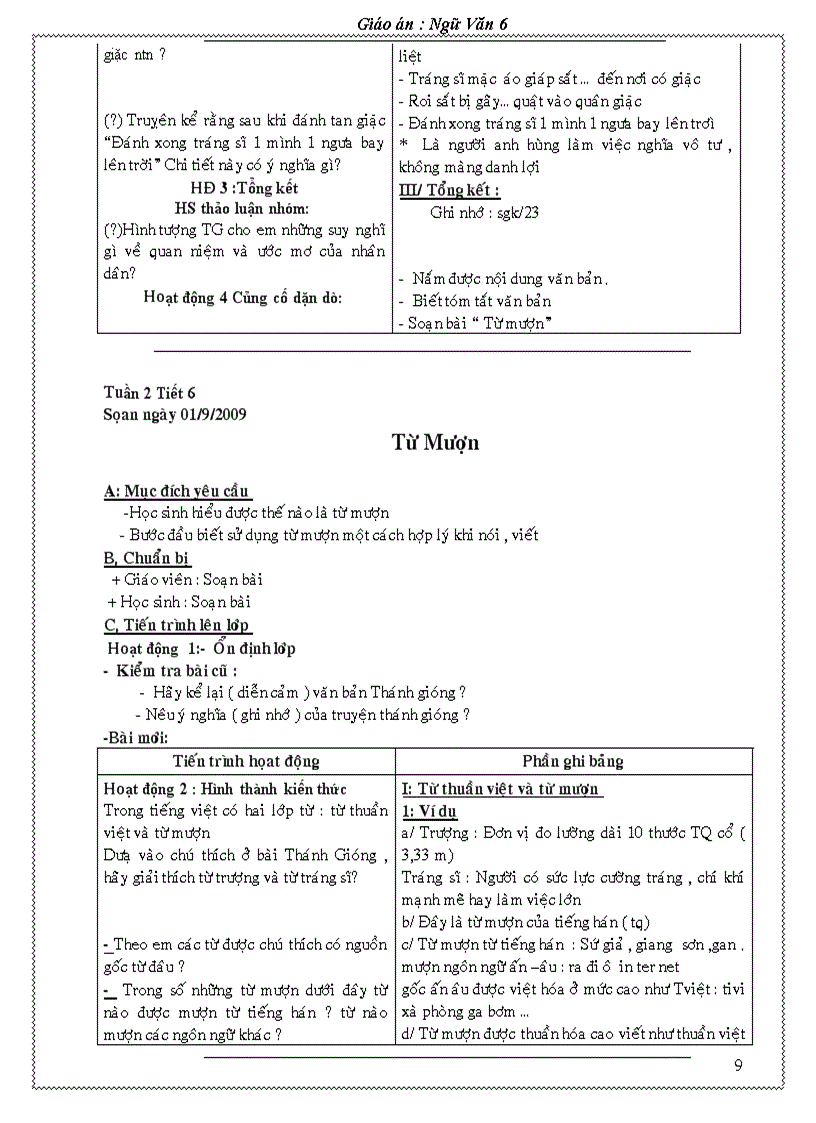 image for page Giao an Van 6 Chuan KT