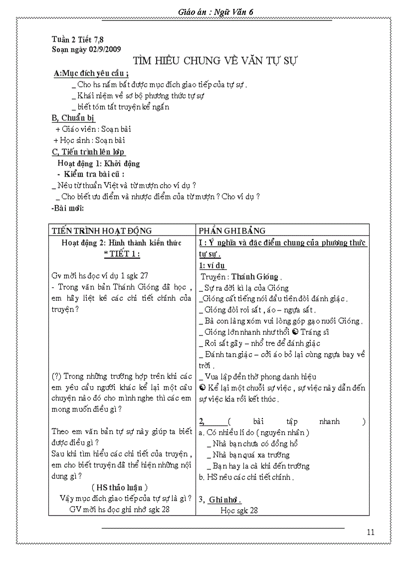 image for page Giao an Van 6 Chuan KT