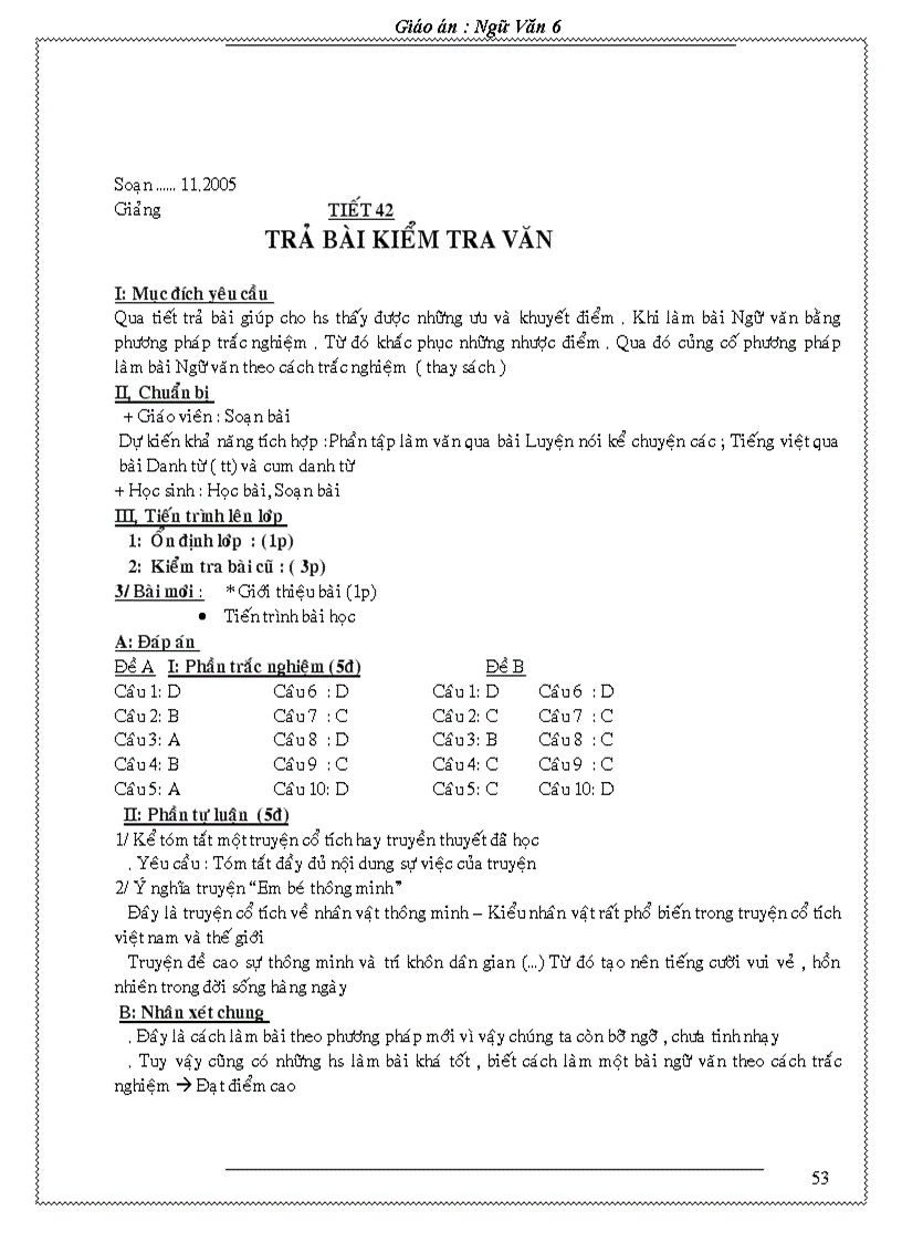 image for page Giao an Van 6 Chuan KT