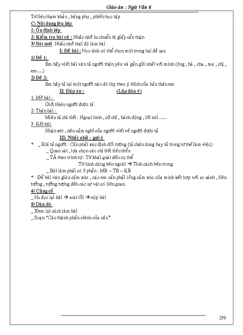 image for page Giao an Van 6 Chuan KT