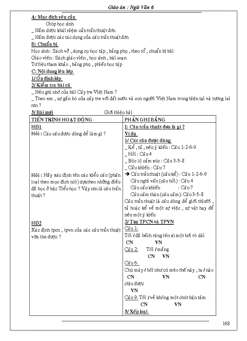 image for page Giao an Van 6 Chuan KT