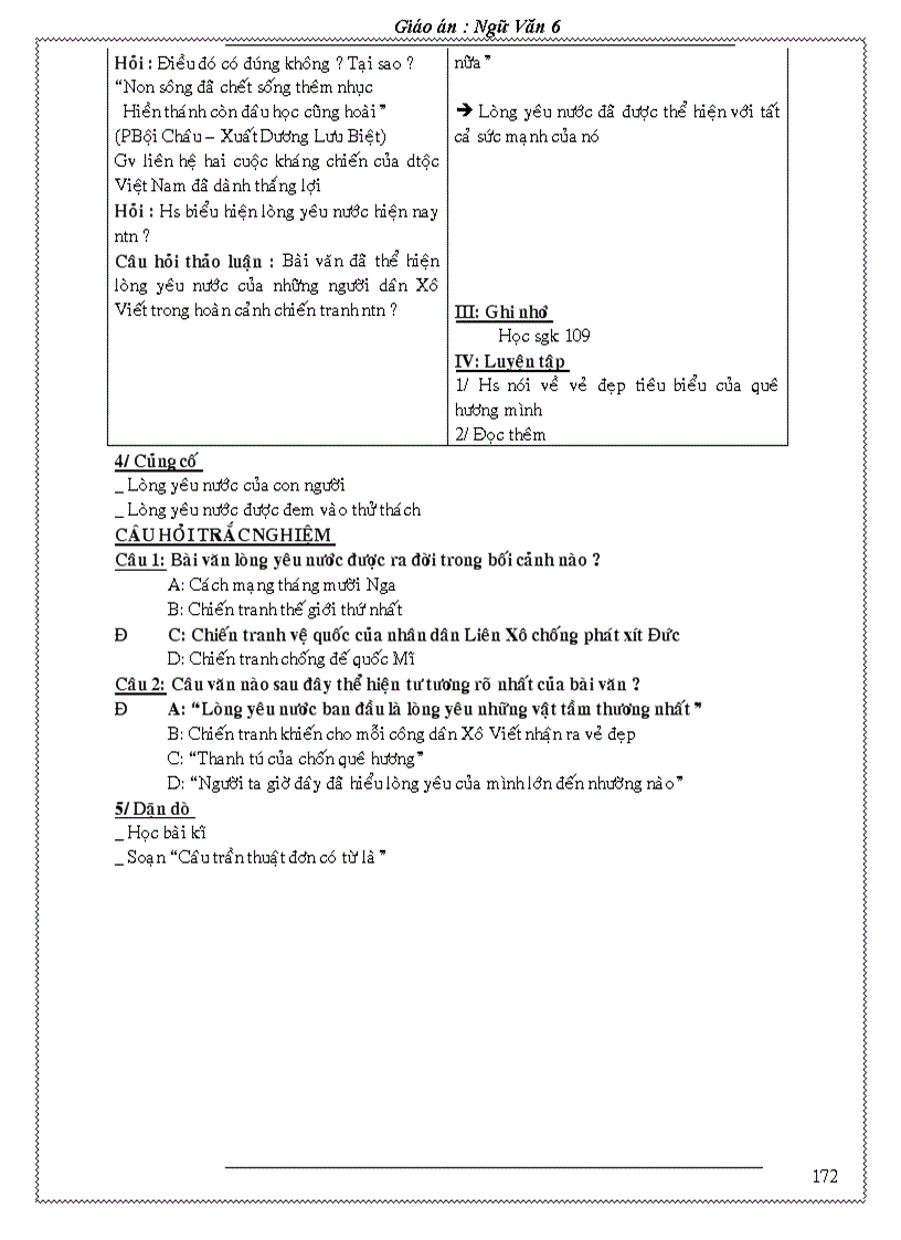 image for page Giao an Van 6 Chuan KT