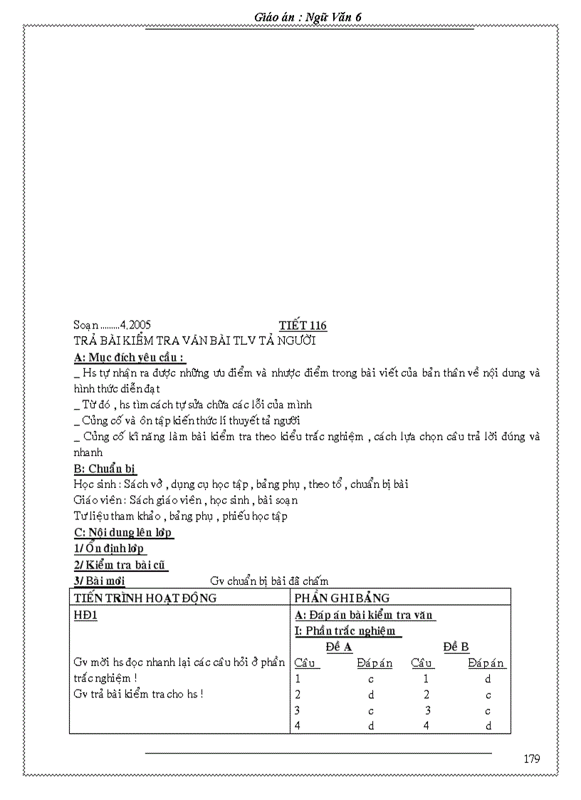 image for page Giao an Van 6 Chuan KT