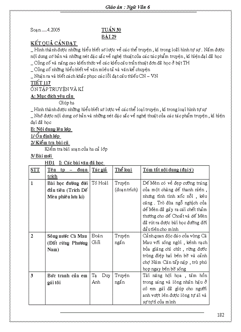 image for page Giao an Van 6 Chuan KT