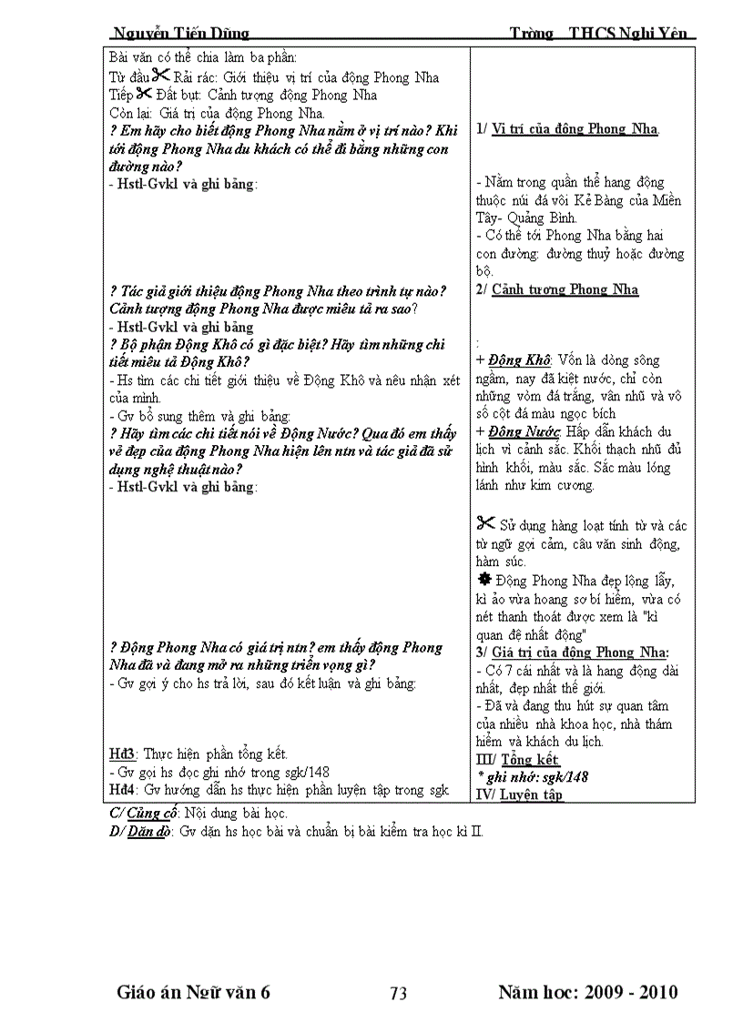 image for page Giáo án Văn 6 HK II NH 2009 2010
