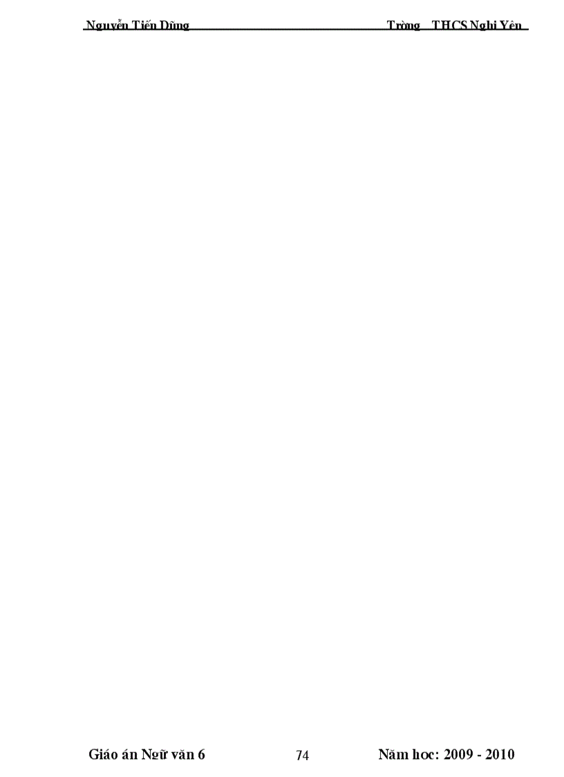 image for page Giáo án Văn 6 HK II NH 2009 2010