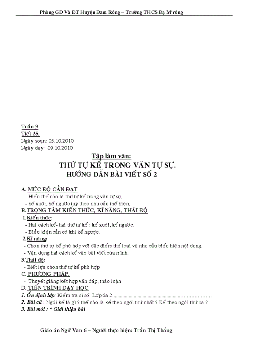 image for page Giao an van 6 hk1 2010 2011