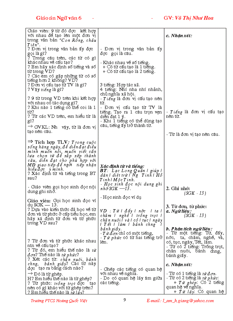 image for page Giao an Van 6 HK1 moi cuc hay