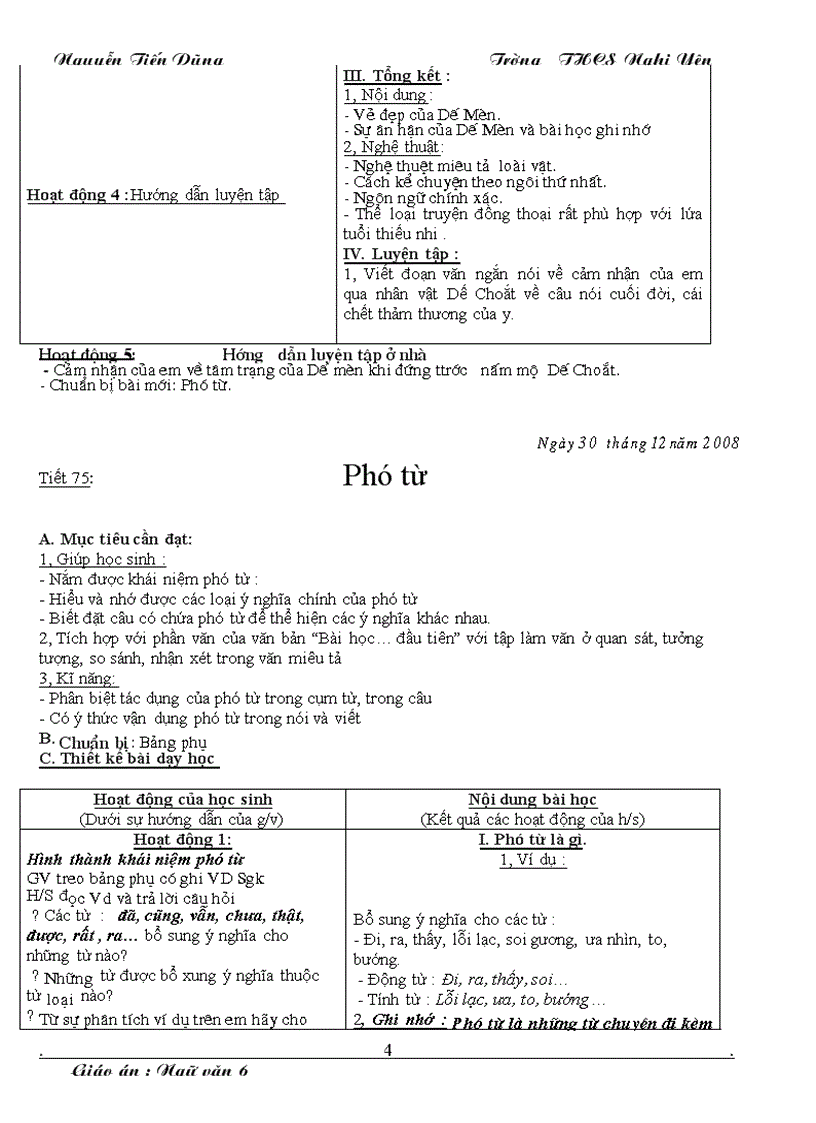 image for page Giáo án Văn 6 HK2