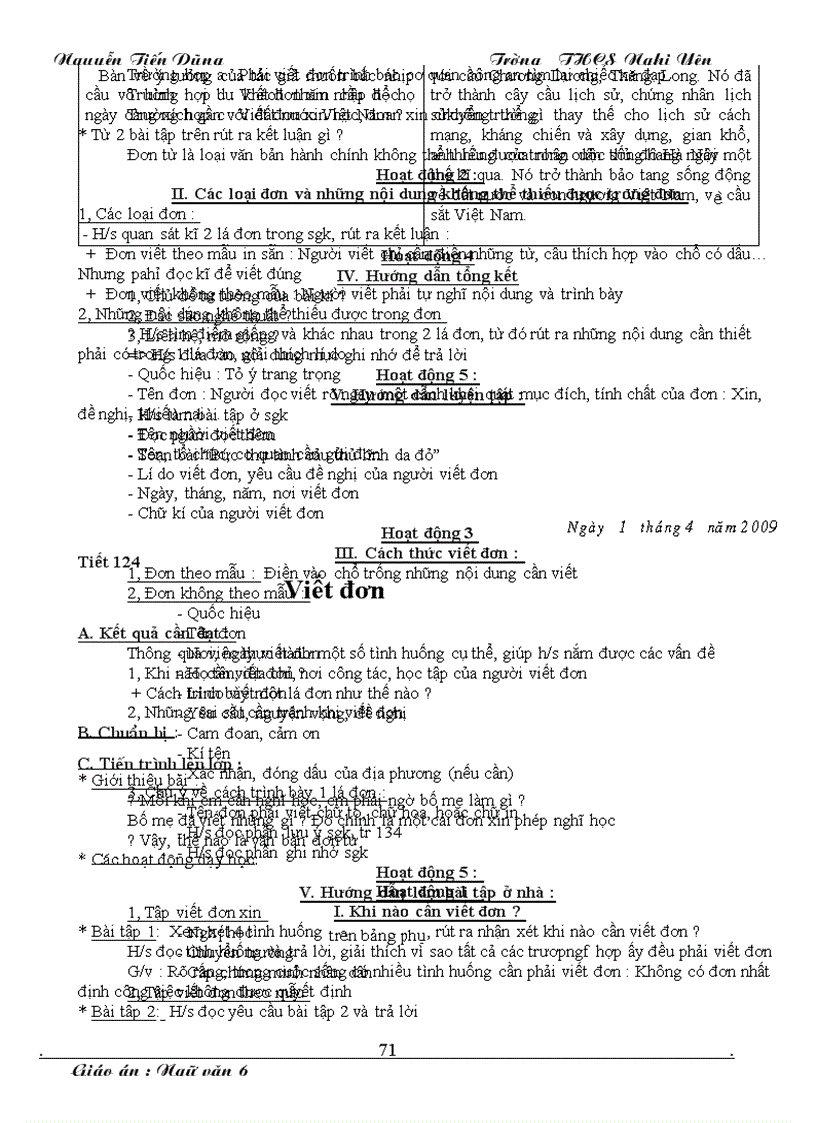 image for page Giáo án Văn 6 HK2