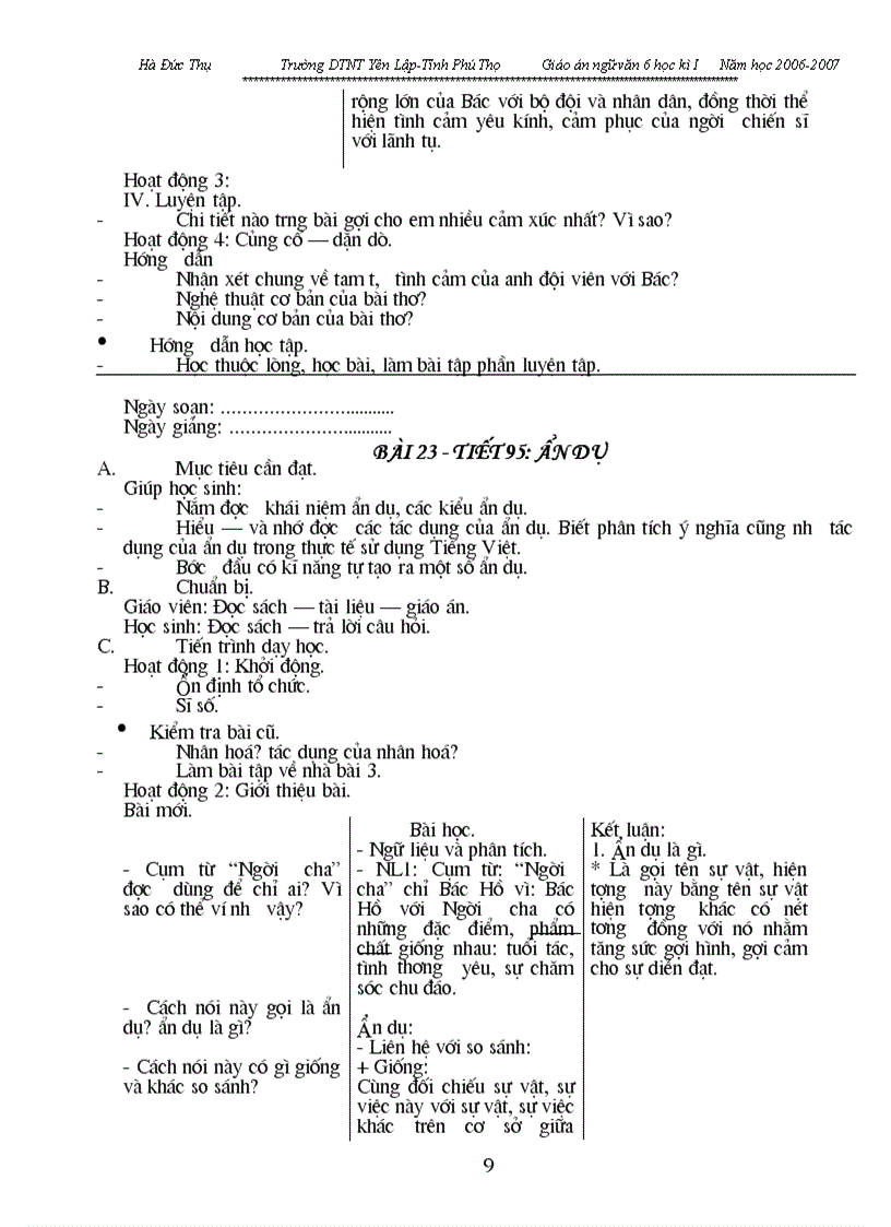 image for page Giáo án văn 6 Từ tiết 90 đến tiết 127