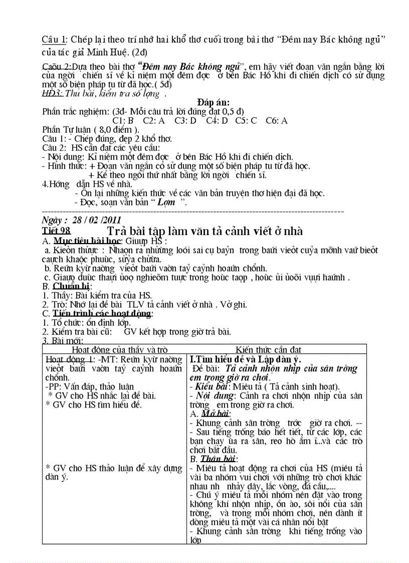 image for page Giao an van 6 tuan 26 tiet 97 100